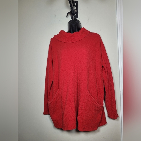 J. Jill Pure Jill Cotton Red Turtleneck Sweater sz XL 005724 - Picture 1 of 10